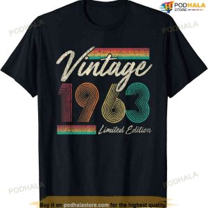 60 Year Old Gifts Born In 1963 Vintage 60th Birthday Retro Shirt