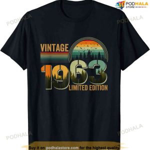 60 Year Old Retro Gift Men Women Vintage 1963 60th Birthday T-Shirt