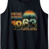60 Year Old Retro Gift Men Women Vintage 1963 60th Birthday Tank Top