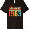 60 Year Old Vintage 1963 60th Birthday Retro Gift Men Women Premium T-Shirt