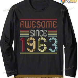 60 Year Old Vintage 1963 Limited Edition 60th Birthday Dad Retro Long Sleeve Shirt