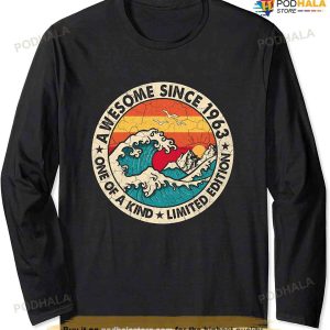 60 Year Old Vintage Awesome Since 1963 60th Birthday Retro Long Sleeve T-Shirt