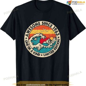 60 Year Old Vintage Awesome Since 1963 60th Birthday Retro T-Shirt