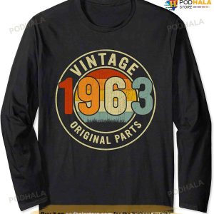 60 Years Old Vintage Original Parts 1963 Retro 60th Birthday Long Sleeve T-Shirt