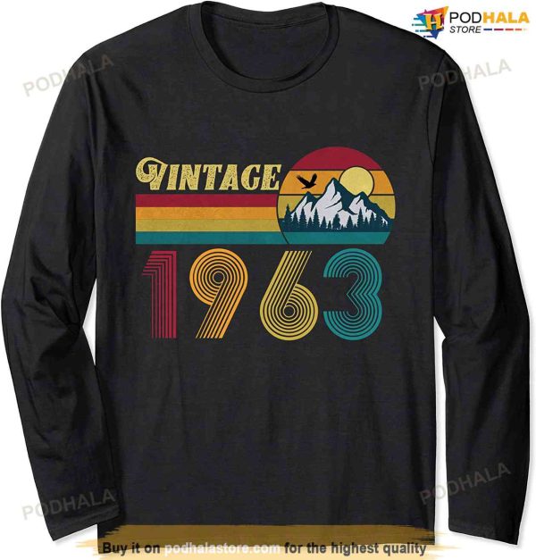 60th Birthday Gift 60 Years Old M Retro Vintage 1963 Shirt