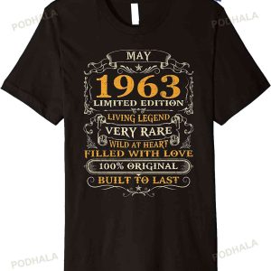 60th Birthday Gift 60 Years Old Retro Vintage May 1963 T-Shirt