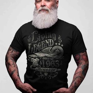 60th Birthday Gift Shirt for Men - Living Legend 1963 Legends Never Die - 60th Birthday Gift