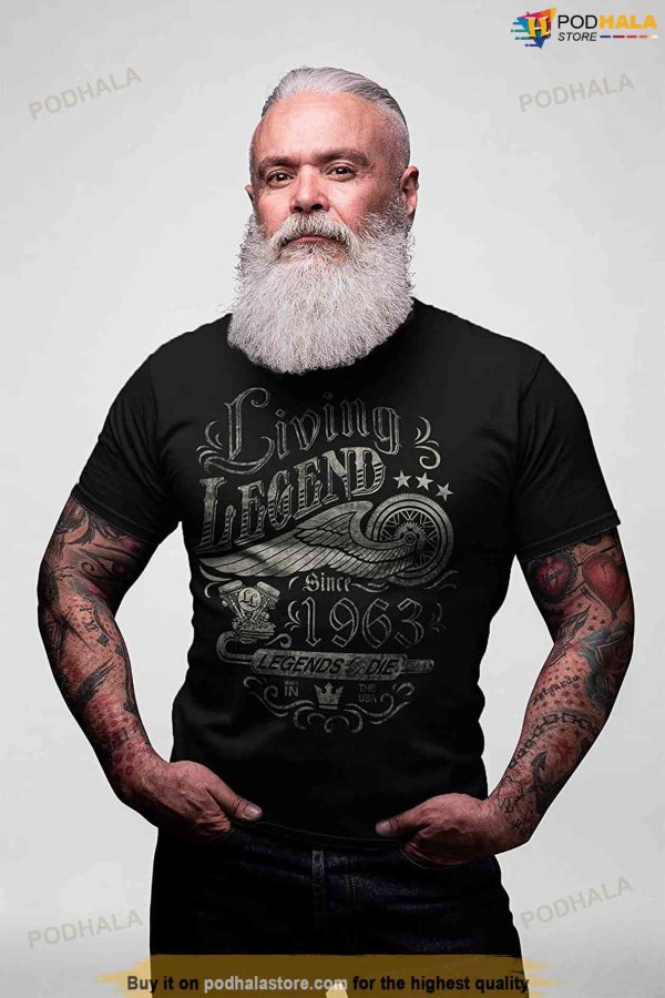 60th Birthday Gift Shirt for Men – Living Legend 1963 Legends Never Die – 60th Birthday Gift