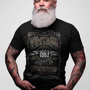 60th Birthday Gift Shirt for Men, Vintage 1963 Aged to Perfection, 60th Birthday Gift