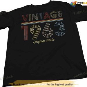 60th Birthday Gift Shirt For Men Vintage 1963 Original Parts Tshirt