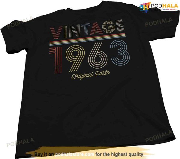 60th Birthday Gift Shirt for Men – Vintage 1963 Original Parts Shirt
