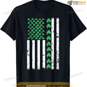 American Flag St Patricks Day T Shirt Vintage Irish Lucky T-shirt