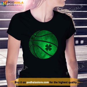 Basketball Shamrock Lucky Clover Irish St Patricks Day T Shirt