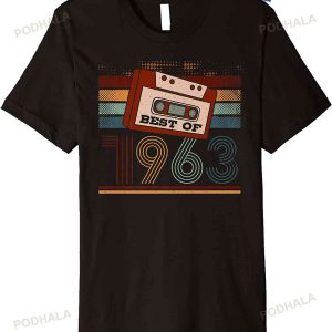 Best Of 1963 BIrthday Birth Year Vintage Retro Cassette Tape T-Shirt