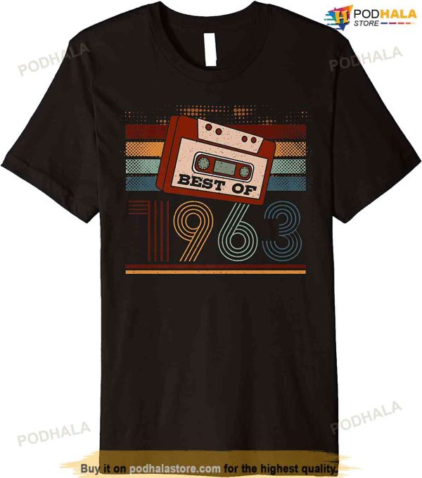 Best Of 1963 BIrthday Birth Year Vintage Retro Cassette Tape T-Shirt