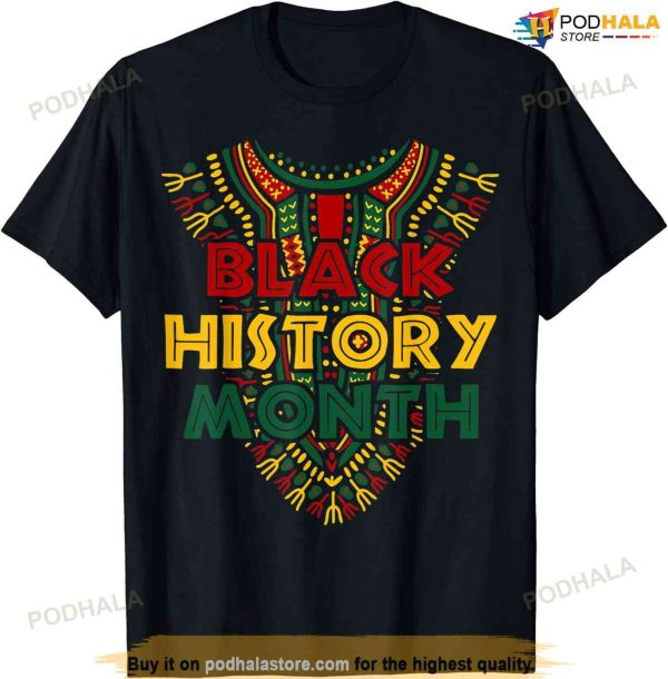 Black History Month African American Flag Juneteenth Dashiki T-shirt