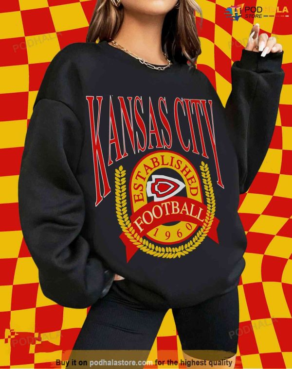 Black Red Vintage Kansas City Chiefs Football Unisex Sweatshirt