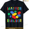 Brick Builder Blocks Funny Blocks Master Builder Kids Blocks T-shirt