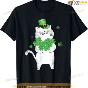 Cat Leprechaun T-shirt Cat Lover Shamrock St Patrick's Day T-shirt