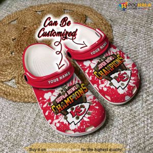 Custom Name Football Super Bowl LII Champions KC Chiefs Crocs 2