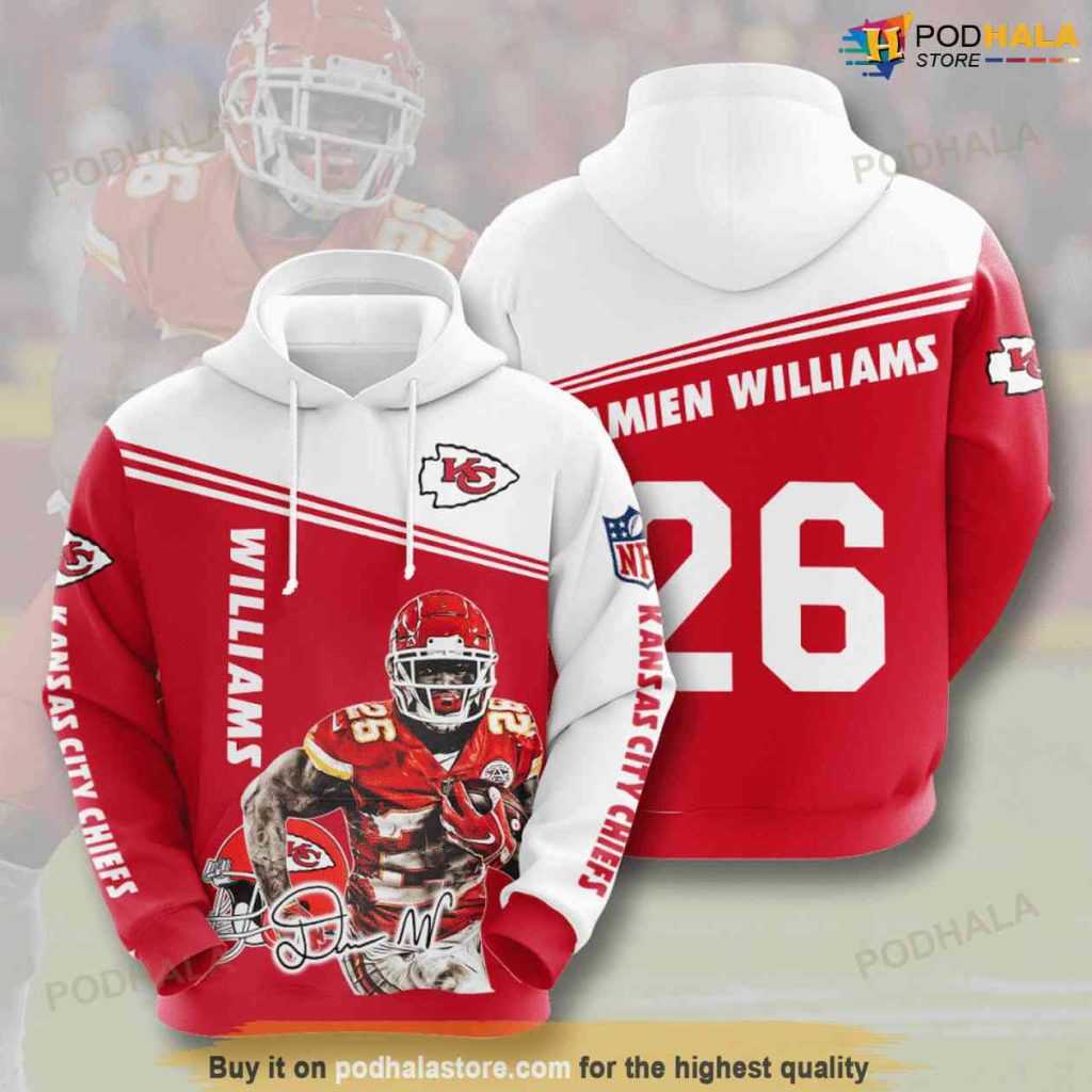 Damien Williams 26 NFL Football Kansas City Chiefs 3D Hoodie