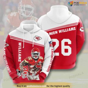 Damien Williams 26 NFL Football Kansas City Chiefs 3D Hoodie
