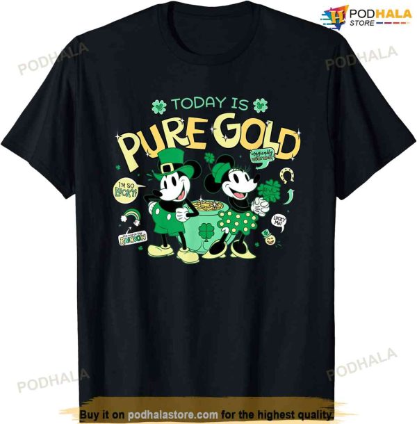 Disney Mickey & Minnie Pure Gold St Patrick’s Day Retro T-shirt