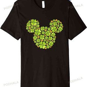 Disney Mickey Mouse Icon Lucky Shamrock St. Patrick?s Day Premium T-shirt