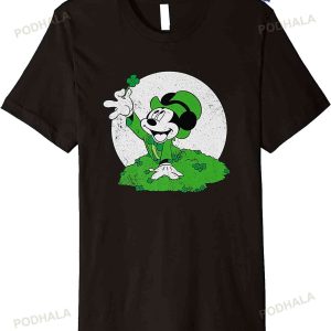 Disney Retro Mickey Mouse Four Leaf Clover St. Patrick's Day Premium T-shirt