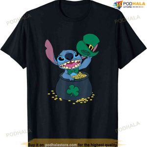 Disney Stitch Pot Of Gold Shamrock St. Patrick's Day T-shirt