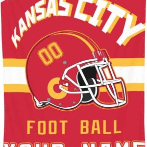 Fleece Blanket Kansas City Customized Name, Kc Chiefs Merchandise