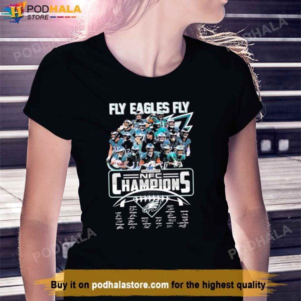Fly Eagles Fly 2022 2023 NFC Champions Philadelphia Eagles Signatures Shirt