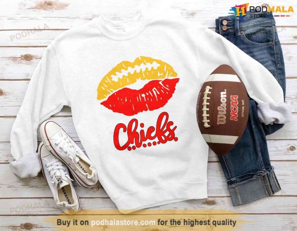Funny Sexy Lips Kiss Love KC Chiefs Sweatshirt, Kansas City Chiefs Gifts