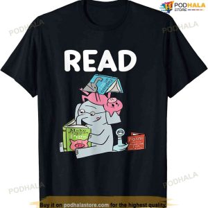 Funny Teacher Library Read Book Club Piggie Elephant Pigeons T-shirt