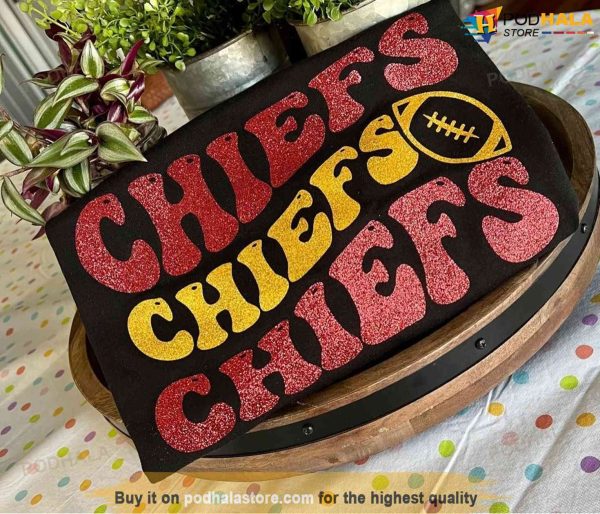 Glitter Kansas City Chiefs Shirt, Football Kc Chiefs Gifts For Fans