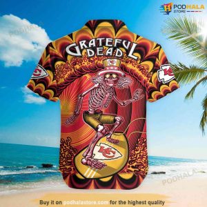 Grateful Dead Surfing Nfl Football Kansas City Chiefs Hawaiian Shirt 3