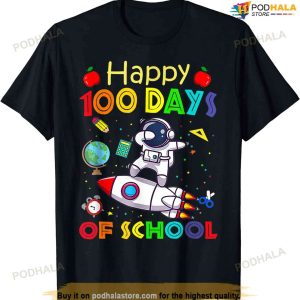 Happy 100 Days Of School Astronaut Outer Space Kids Child T-shirt W3i