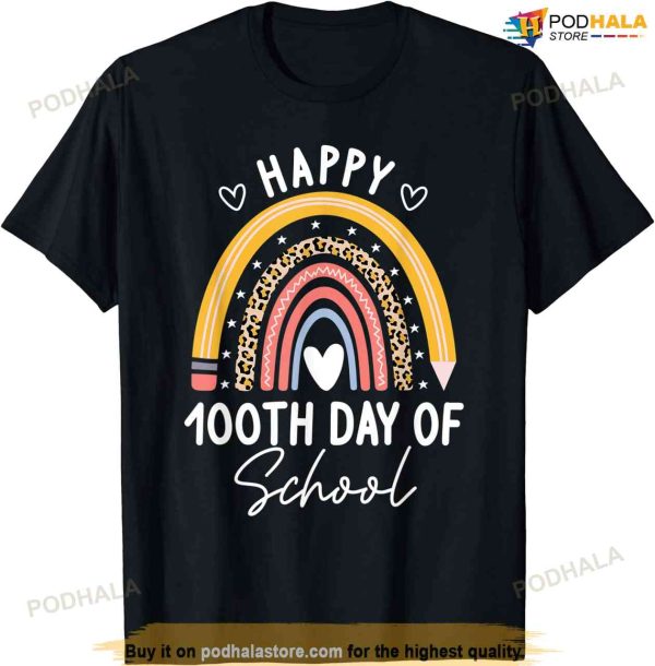 Happy 100th Day Of School Teacher Appreciation 100 Days T-shirt