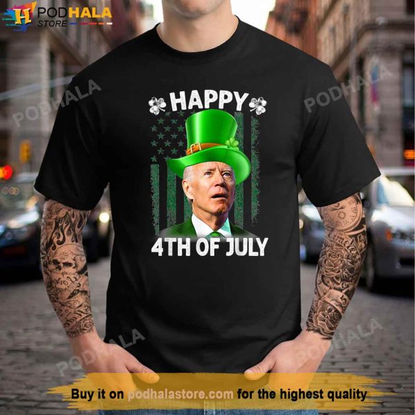 Happy 4th Of July Confused Funny Joe Biden St Patricks Day Shirt