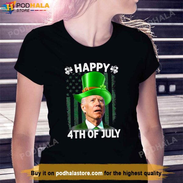 Happy 4th Of July Confused Funny Joe Biden St Patricks Day Shirt