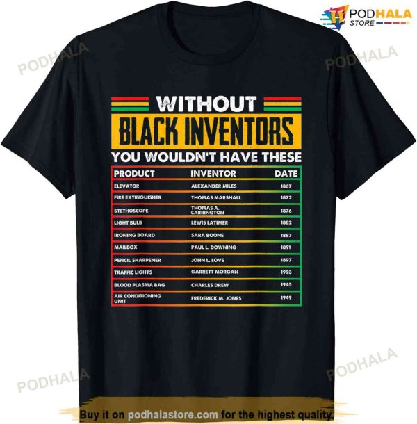 History Of Forgotten Black Inventors Black History Month T-shirt