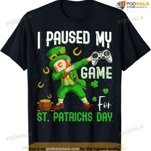 I Paused My Game For St Patricks Day Dabbing Leprechaun Boys T-shirt