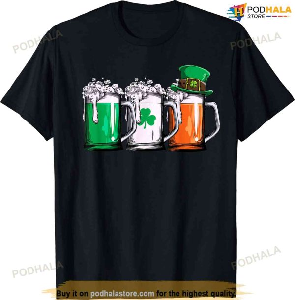 Irish Beer Ireland Flag St Patricks Day Men Women Leprechaun T-shirt