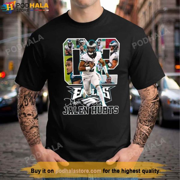 Jalen Hurts 02 Philadelphia Football Shirt, Gifts For Eagles Fans