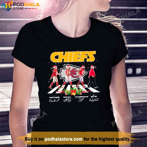 KC Chiefs Gifts, Funny Abbey Road Signatures Christmas T-Shirt