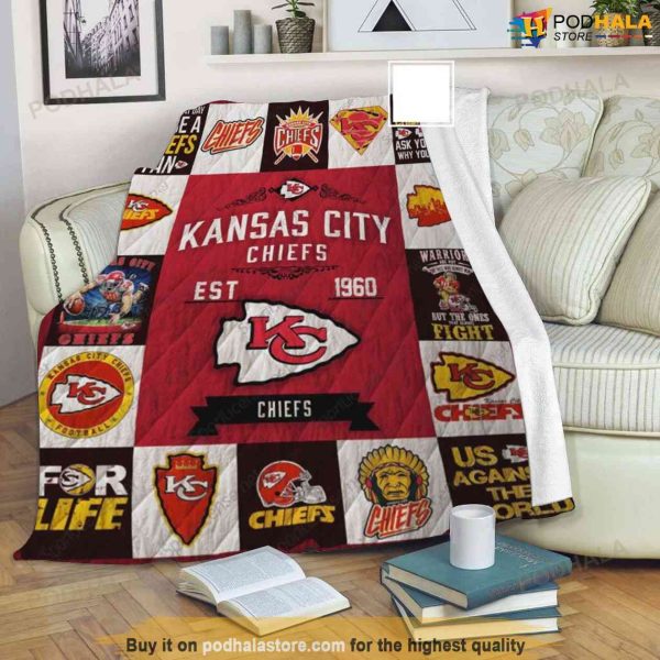 Kansas City Chiefs Blanket, KC Football Team Blanket, Sport Lover Gift