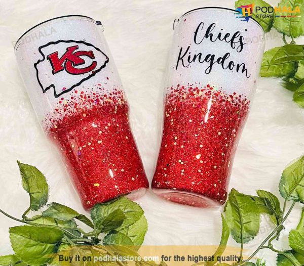 Kansas City Chiefs Glitter Tumbler, Kc Chiefs Gifts