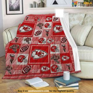 Kansas City Chiefs NFL Quilt Blanket, Kc Chiefs Blanket Gift