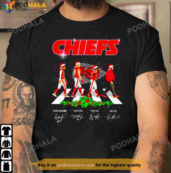 Kansas City Chiefs Players Abbey Road Signatures Christmas T-Shirt