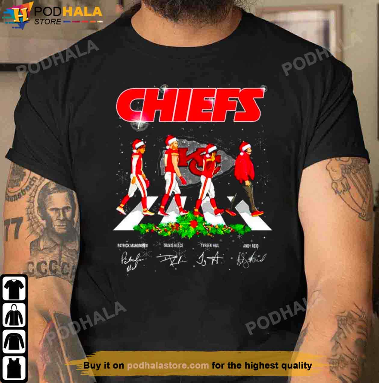 Kansas City Chiefs Christmas Abbey Road Signatures T-Shirt – The Database  Site Store